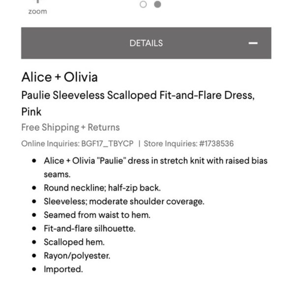 ♦️SOLD♦️Alice + Olivia Scalloped Fit-&-Flare Dress NWOT - Picture 9 of 9